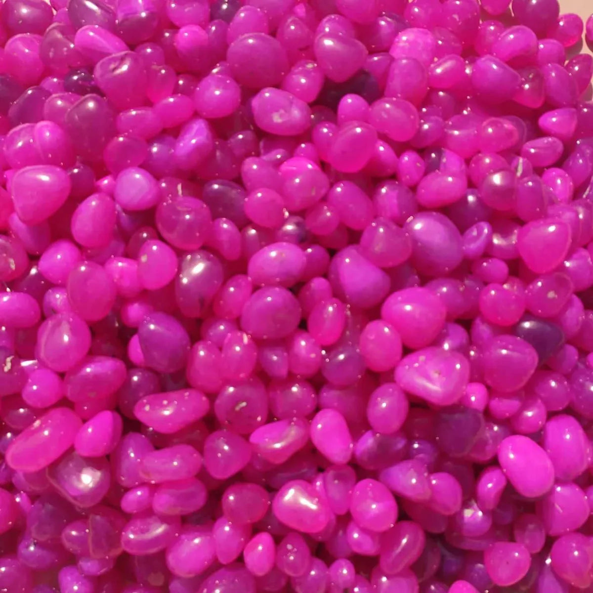 Magenta Pink Onyx Gemstone Pebbles for Home Decor Accents, Planters and Aquariums