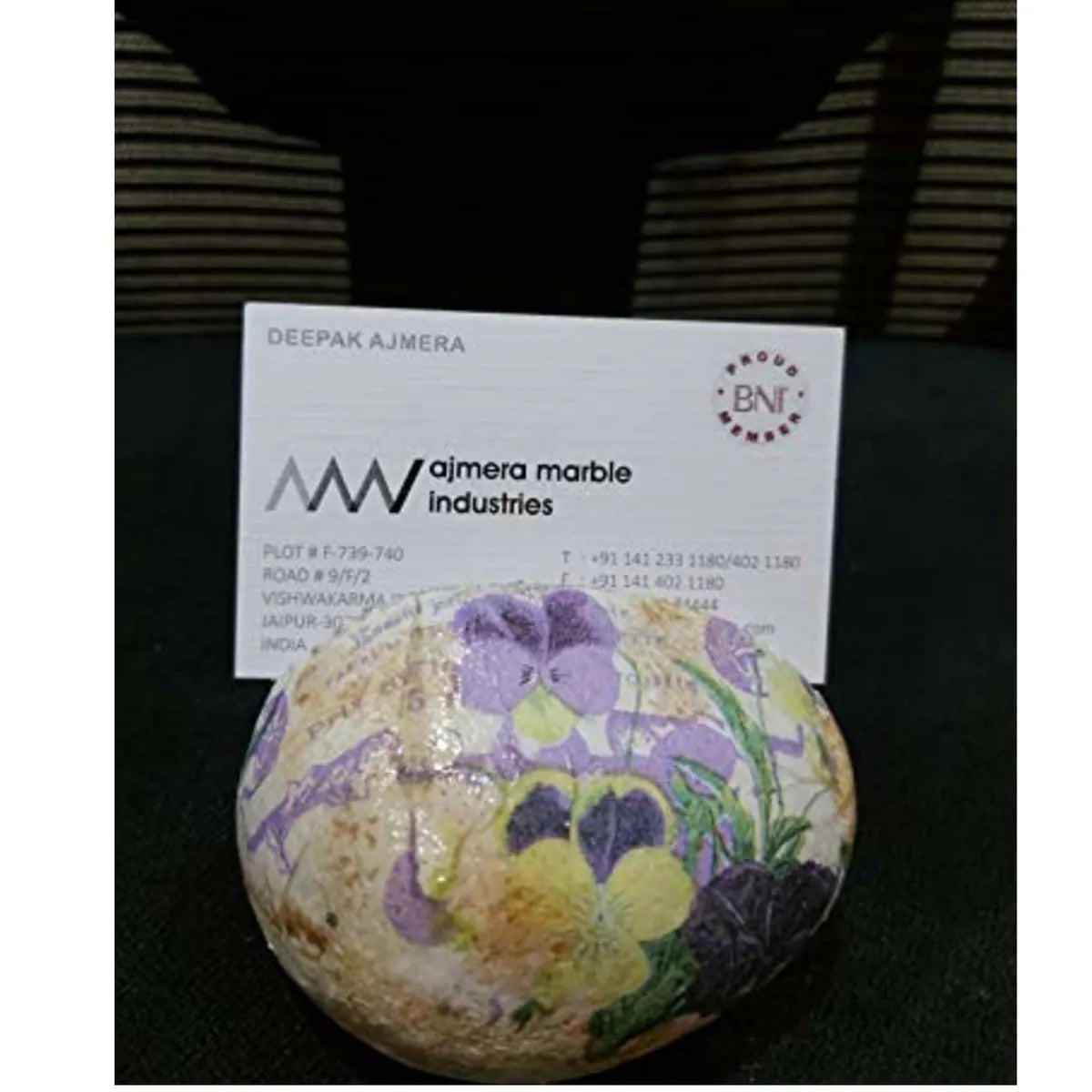 Floral Natural Stone Handmade Designer Business Card Holder