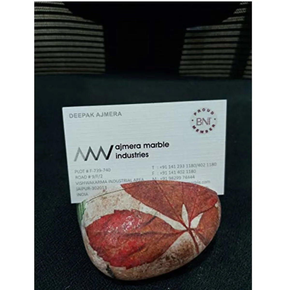 Golden Teak Natural Stone Handmade Designer Business Card Holder