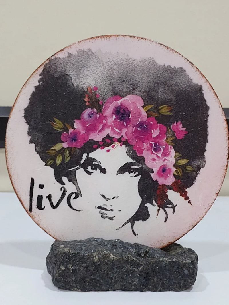 Marble Table Decor Stone Accent Decorative Gifting Plate with Rock Stand for Living Room Decor, Office Decor and Home Decor (Medium Size - 8 inch Marble Plate)