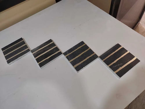 black and silver marble coasters