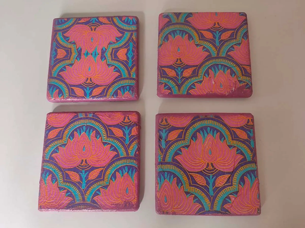 mughal art marble coasters