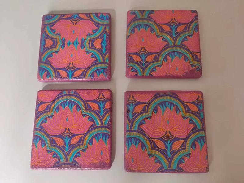 mughal art marble coasters