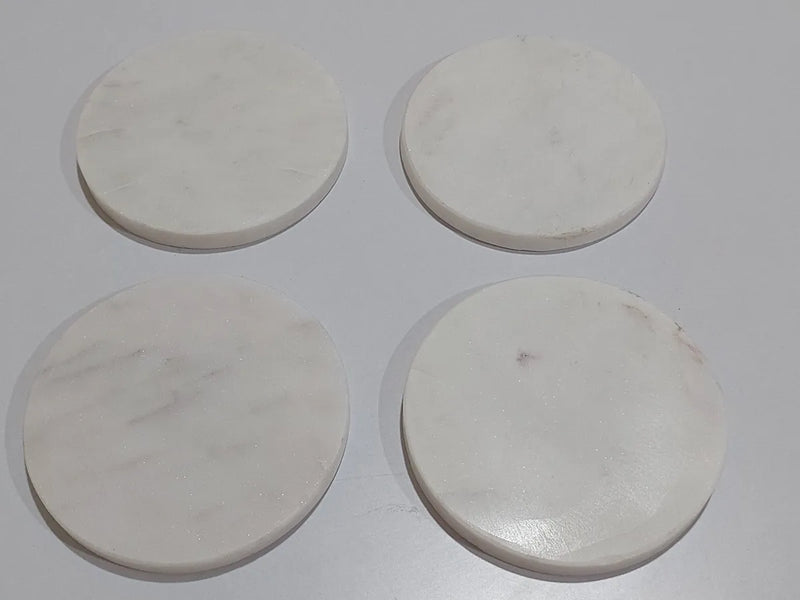 white marble coasters