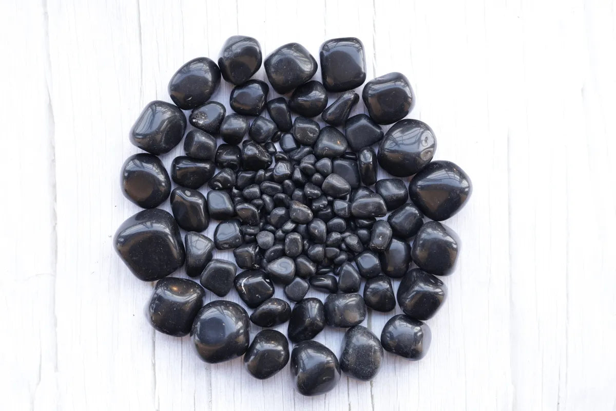 Jade Black Mix size Polished Pebbles