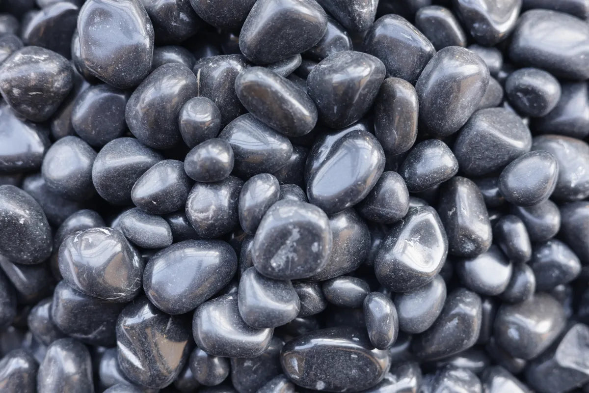 Jade Black Mix size Polished Pebbles
