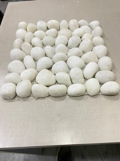 Crystal White Pebble Mosaic Tile