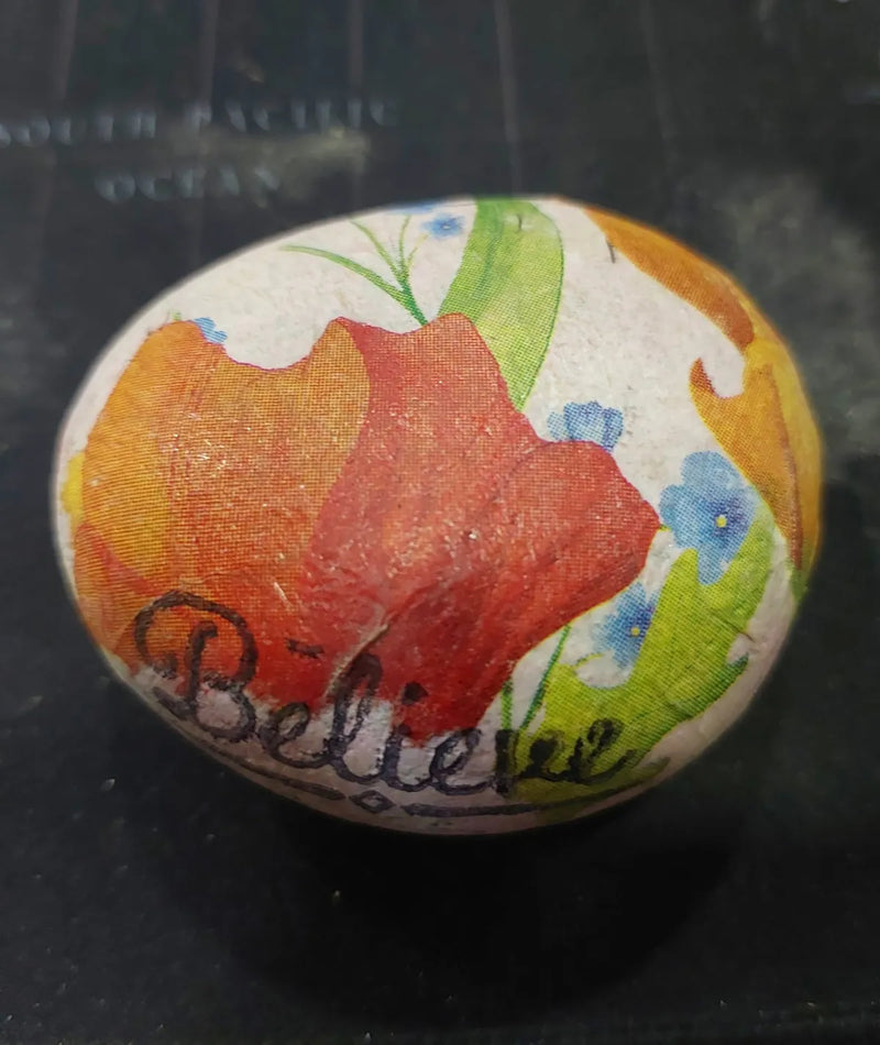 Stone Marble Hibiscus Paperweight