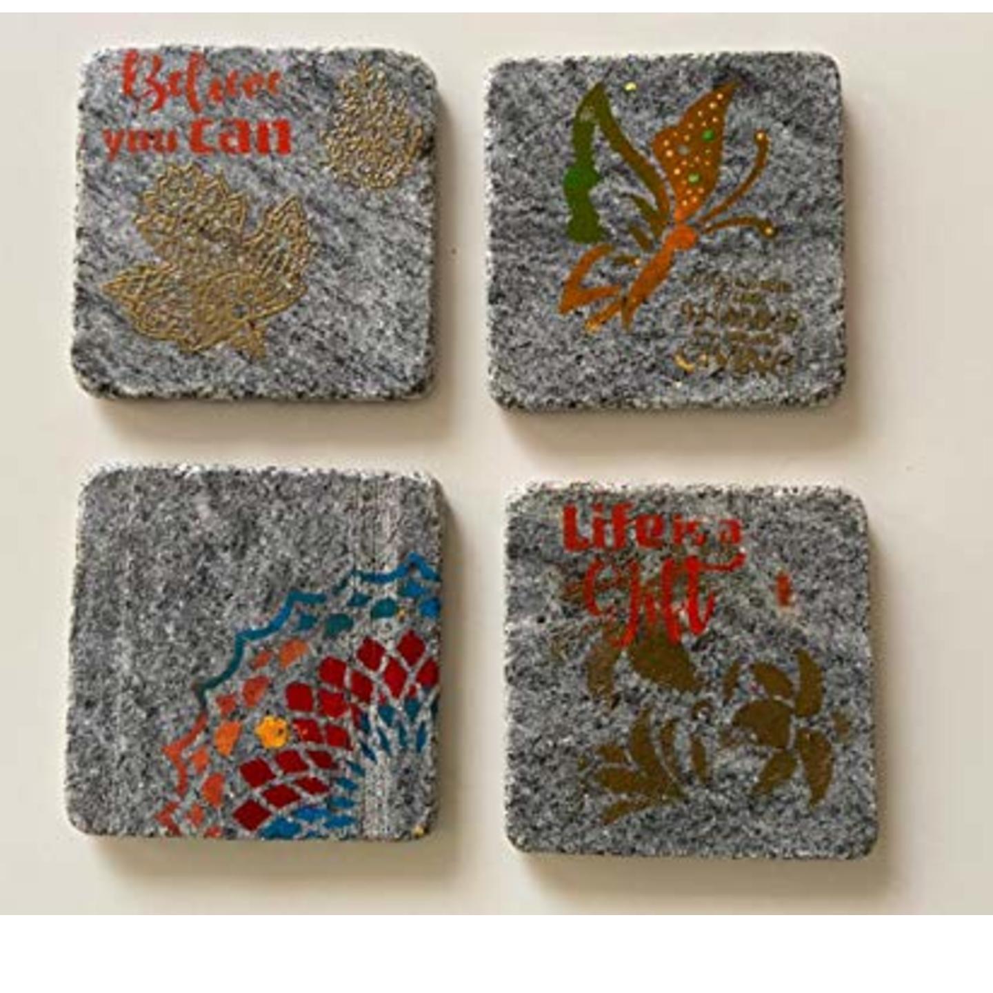 Grey on sale stone coasters