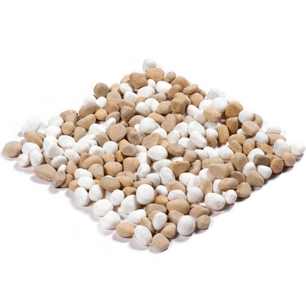 StoneStories Crystal White and Divine Gold Mixed Pebbles XS (1/2-1 inch)