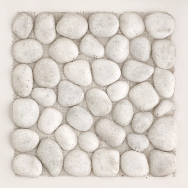 Stonestories Crystal white Pebble Mosaic Tile for Wall Cladding and Flooring - set of 4 - 30 cm x 30 cm tile