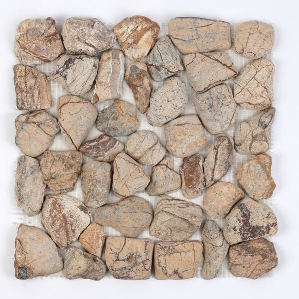 Stonestories Rainforest Brown Pebble Mosaic Tile for Wall Cladding and Flooring - set of 4 - 30 cm x 30 cm tile