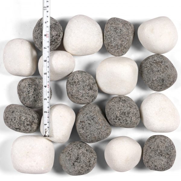 StoneStories Snow White and Black Beauty Mixed Pebbles M (2-3 inch) - Image 2